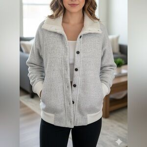 Aventura‎ Gray Teddy Bear Jacket plush thick Cozy Knit Texture XXL Eco friendly